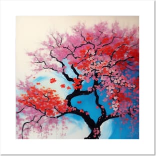 wall art painting butterfly floral trees abstract soft paint Japanese style unique Posters and Art